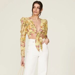 Hemant & Nandita Lyla Floral Crop Top -‎ Size L